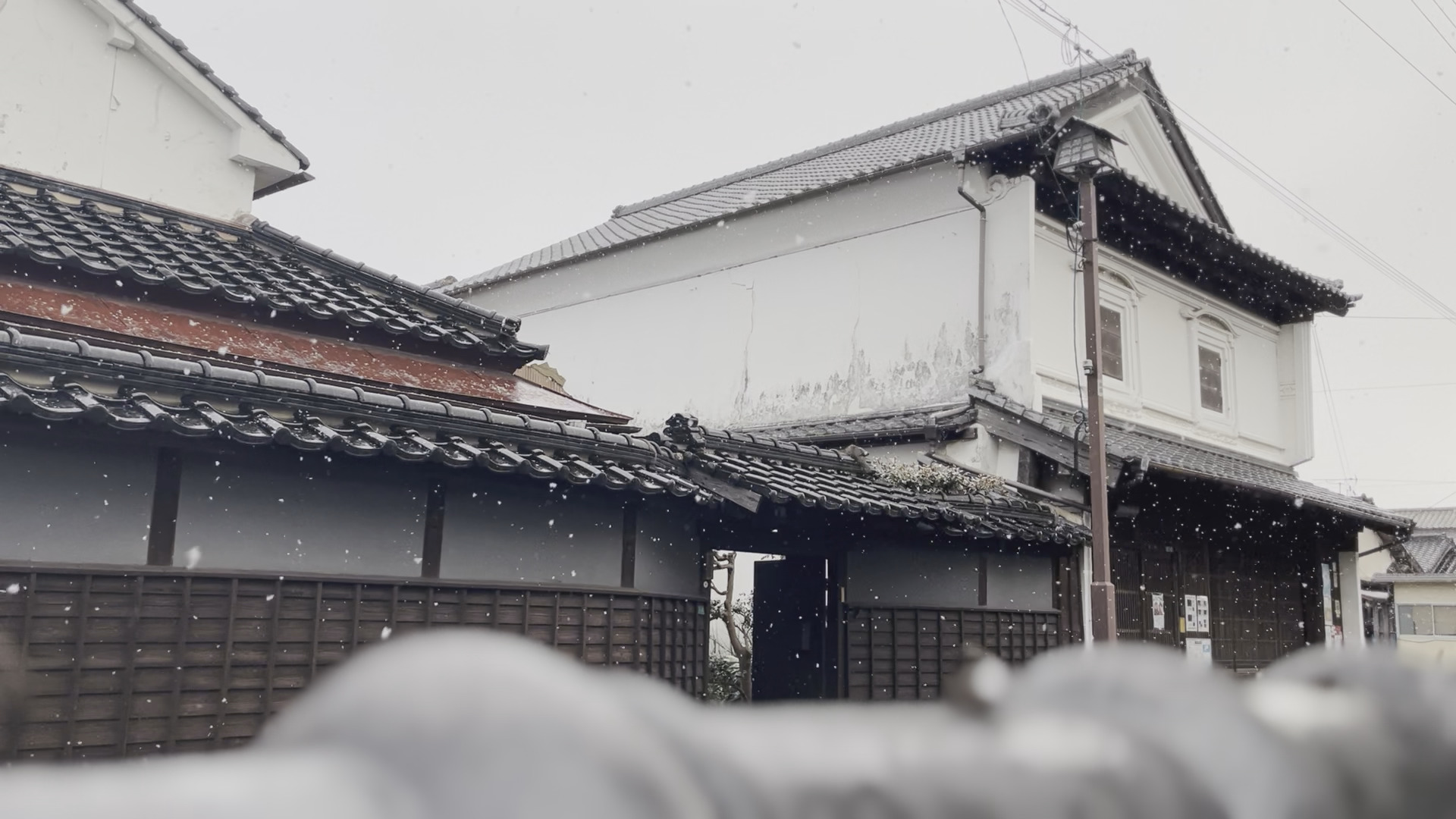 長崎街道・木屋瀬宿の雪景色